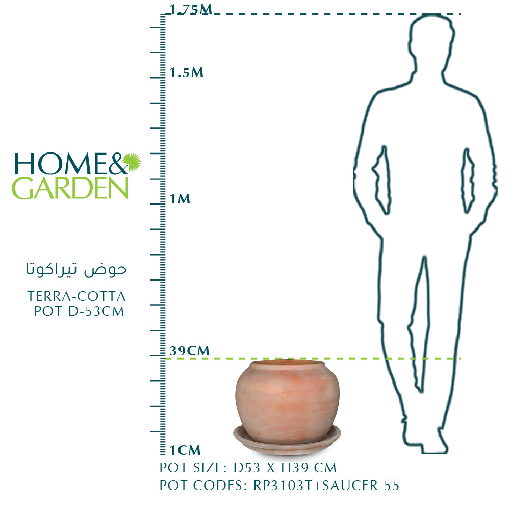TERRA-COTTA POT D-53cm حوض تيراكوتا