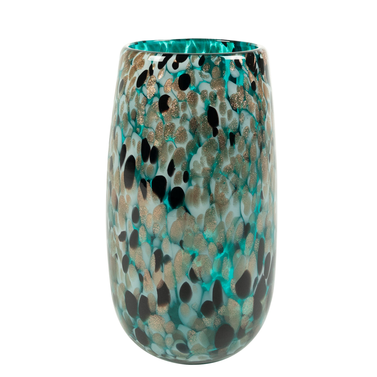 VELMO CYLINDER ICE GREEN PLANTER H26CM - مزهرية زجاجية خضراء