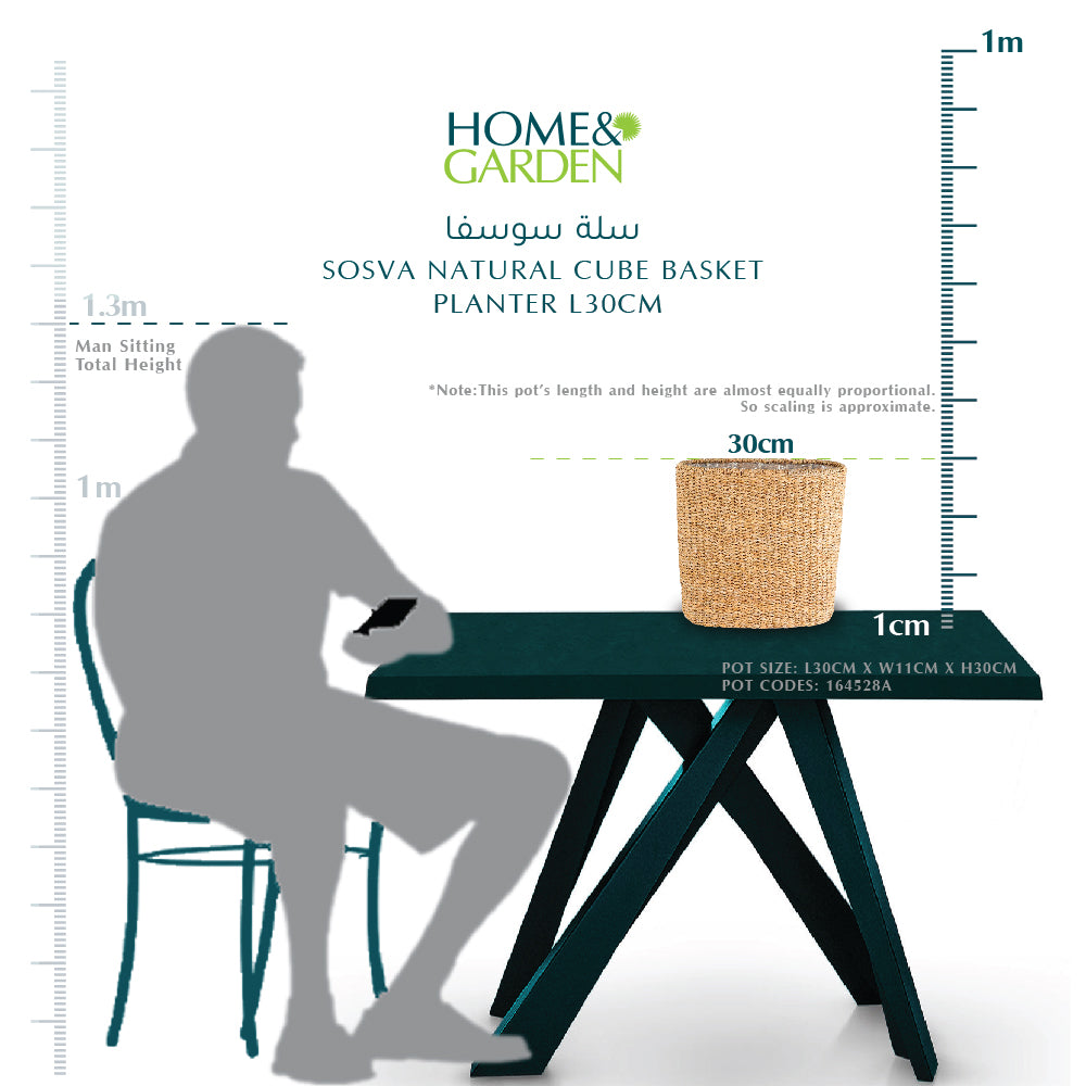 SOSVA NATURAL CUBE BASKET PLANTER - سلة سوسفا