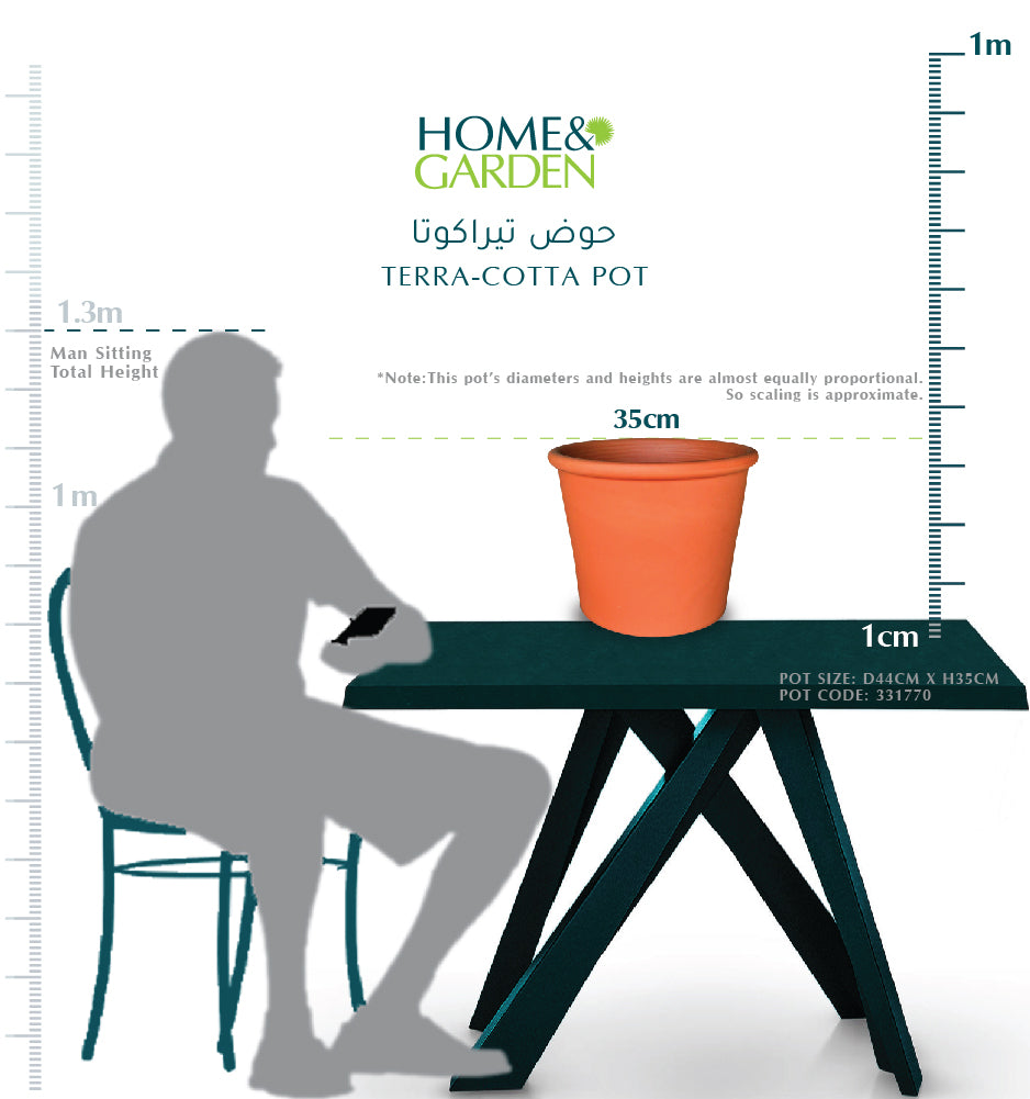 TERRA-COTTA POT 44cm حوض تيراكوتا