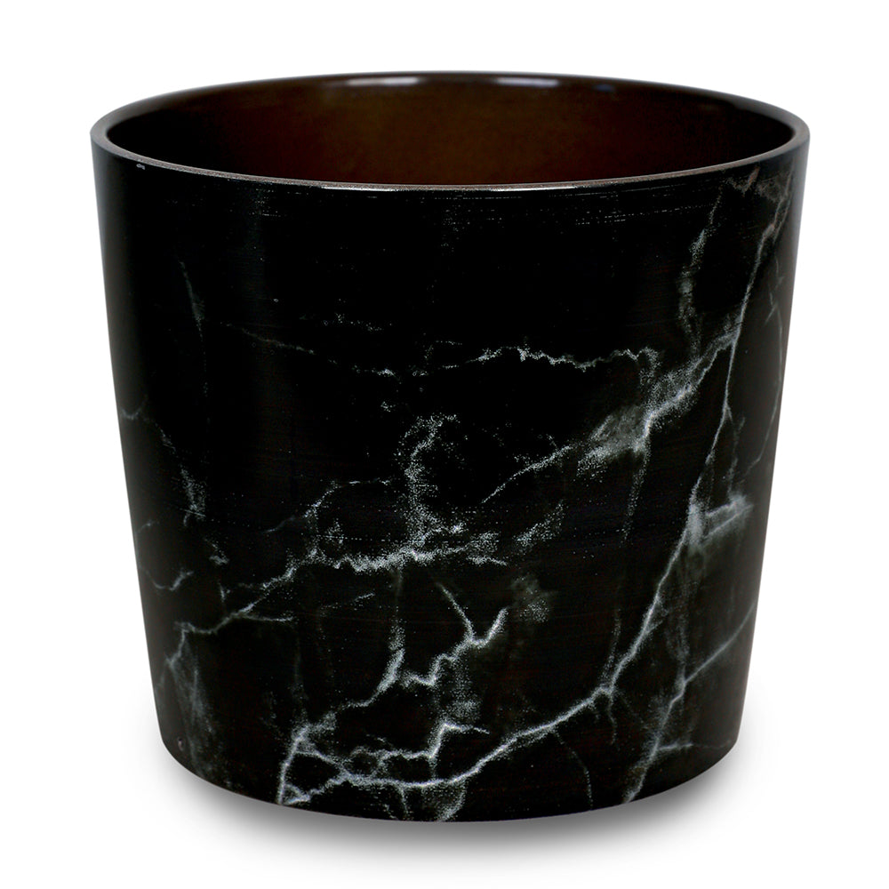 CHICAGO WHITE / BLACK MARBLE PLANTER D18cm - حوض شيكاغو