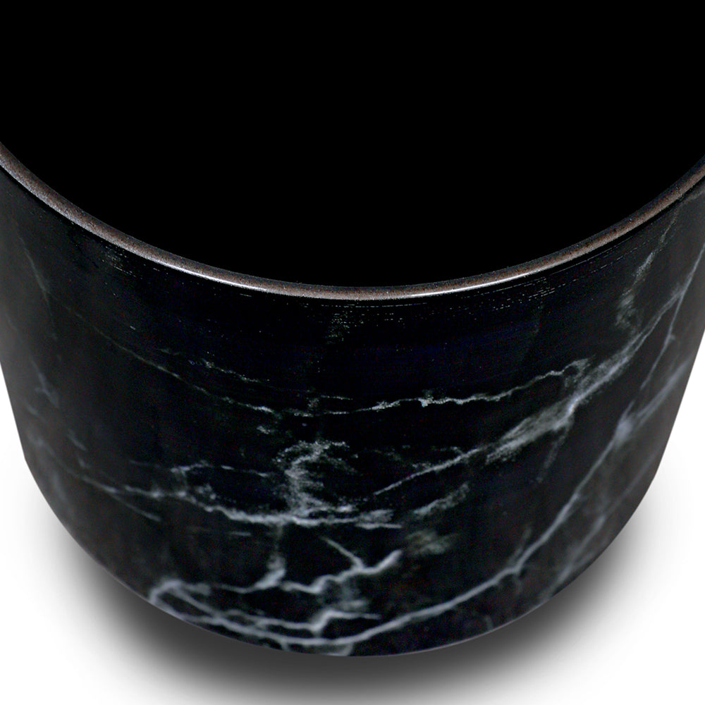 CHICAGO WHITE / BLACK MARBLE PLANTER D18cm - حوض شيكاغو