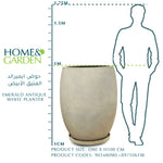 EMERALD FIBER PLANTER NATURAL WHITE - حوض ايميرالد العتيق الأبيض