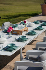 LIMBOURG WHITE VERSATILE DINING SET L-215CM (EXPANDABLE TO 315CM) - طقم طاولة طعام - أبيض