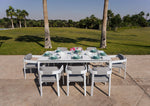 LIMBOURG WHITE VERSATILE DINING SET L-215CM (EXPANDABLE TO 315CM) - طقم طاولة طعام - أبيض