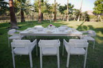 LIMBOURG BEIGE VERSATILE DINING SET L-215CM (EXPANDABLE TO 315CM) - طقم طاولة طعام - بيج
