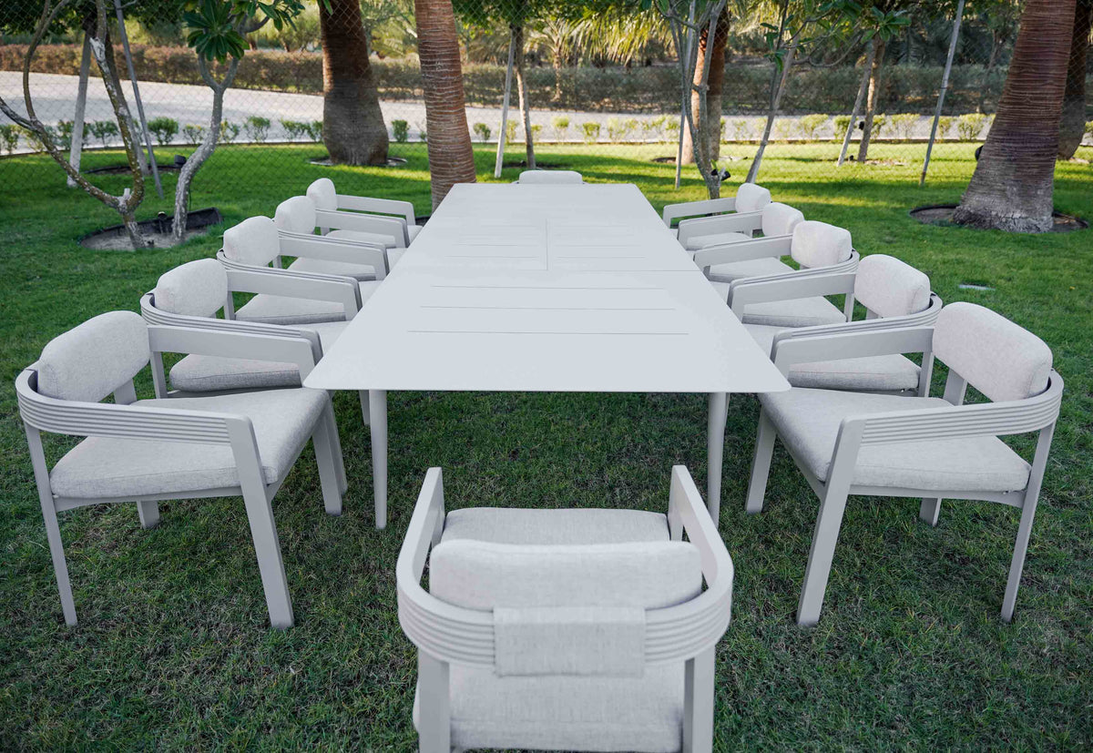 LIMBOURG BEIGE VERSATILE DINING SET L-215CM (EXPANDABLE TO 315CM) - طقم طاولة طعام - بيج