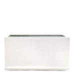 BOLOGNA RECTANGULAR POT WITH PLATE MATTE WHITE حوض بولونيا المستطيل ابيض مع صحن