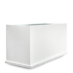 BOLOGNA RECTANGULAR POT WITH PLATE MATTE WHITE حوض بولونيا المستطيل ابيض مع صحن