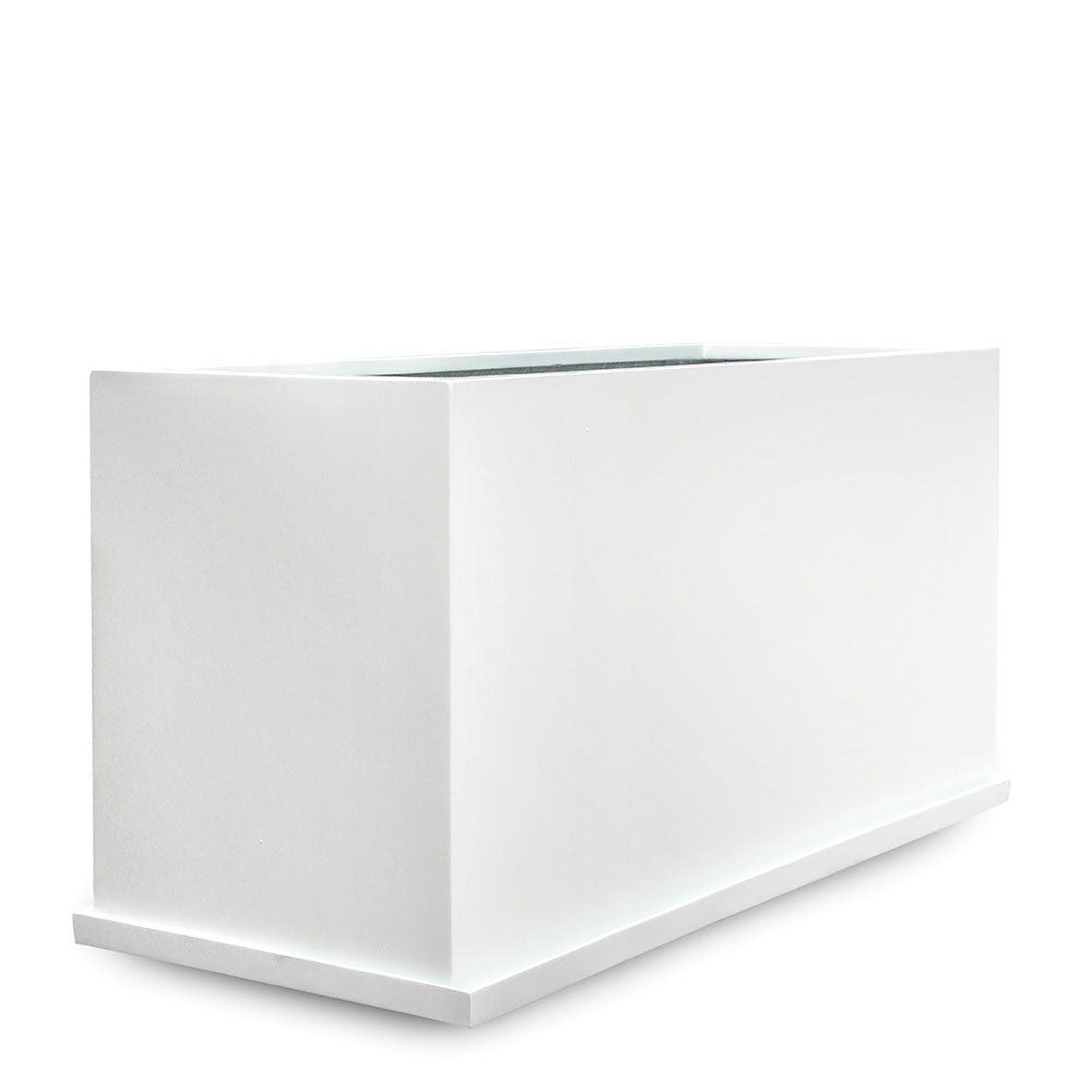 BOLOGNA RECTANGULAR POT WITH PLATE MATTE WHITE حوض بولونيا المستطيل ابيض مع صحن