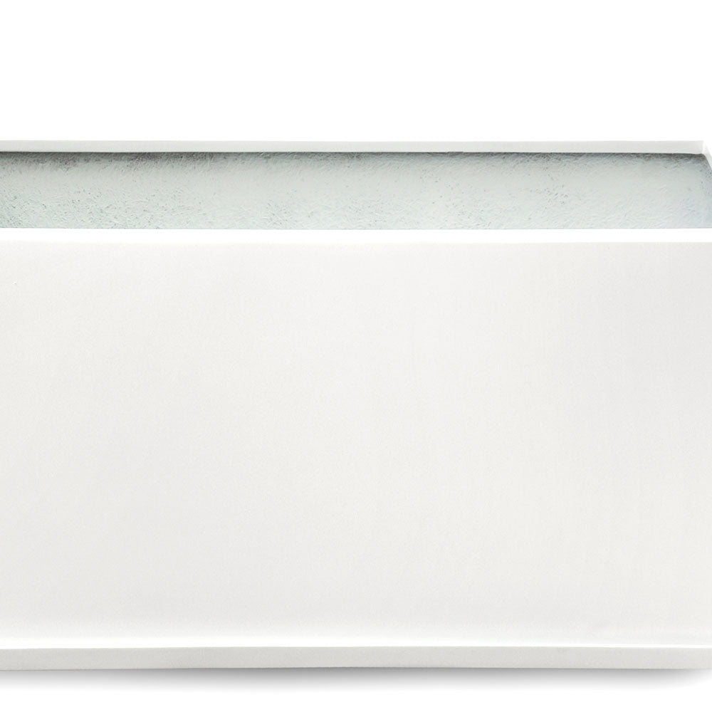 BOLOGNA RECTANGULAR POT WITH PLATE MATTE WHITE حوض بولونيا المستطيل ابيض مع صحن