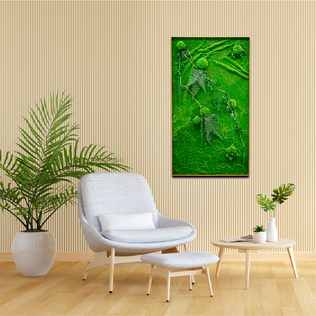 CUSTOMIZED ARTIFICIAL MOSS RECTANGULAR FRAME H140xW80CM