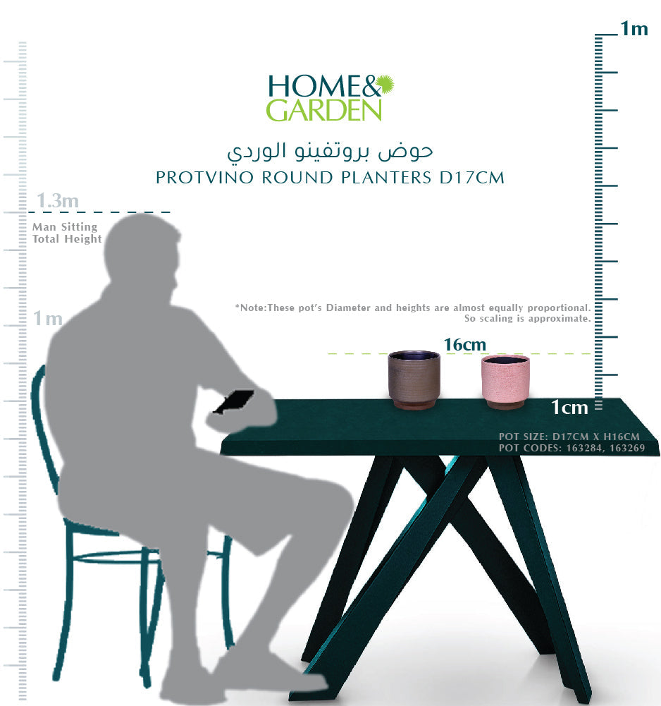 PROTVINO ROUND PLANTERS D17CM - حوض بروتفينو الوردي
