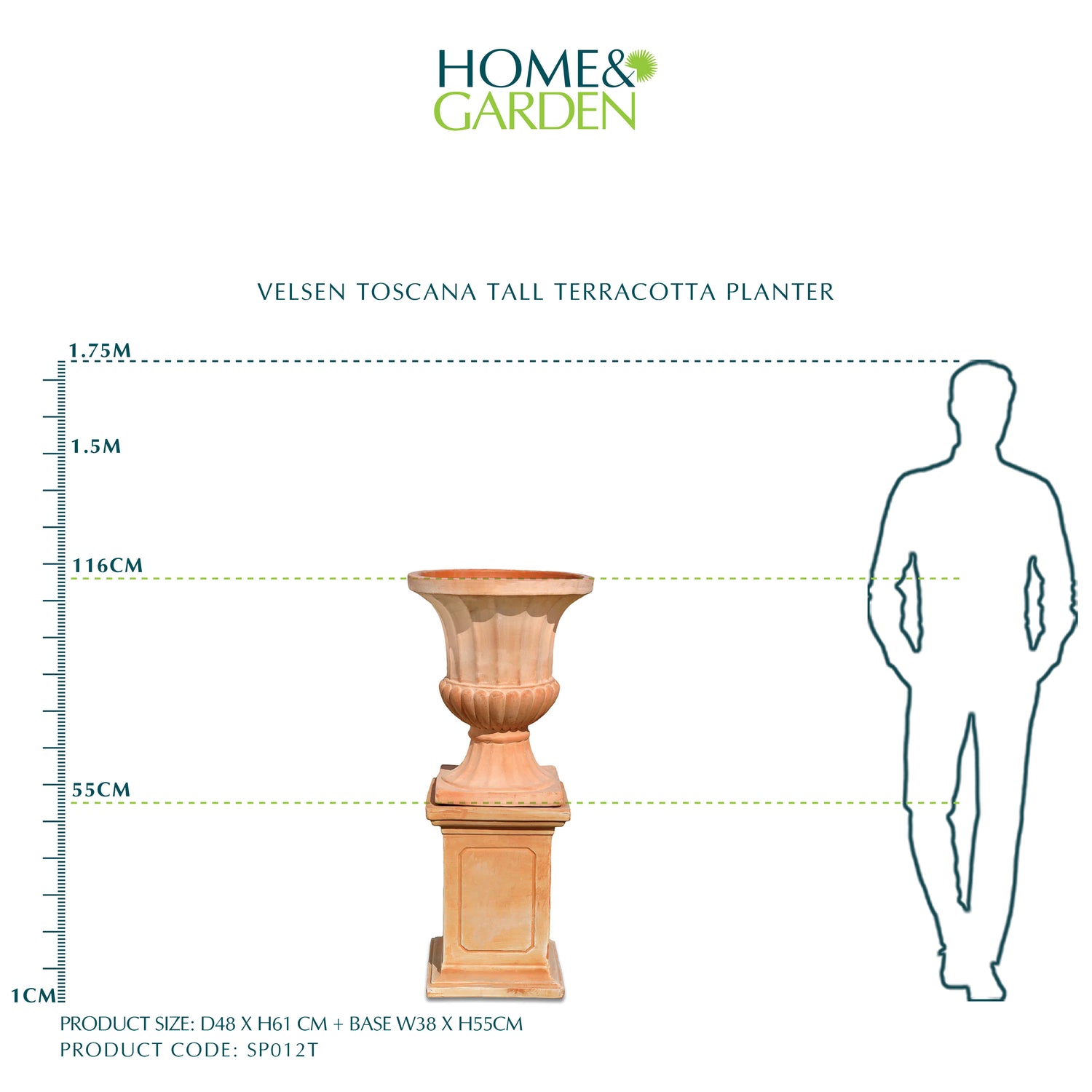 VELSEN TOSCANA TALL TERRACOTTA PLANTER