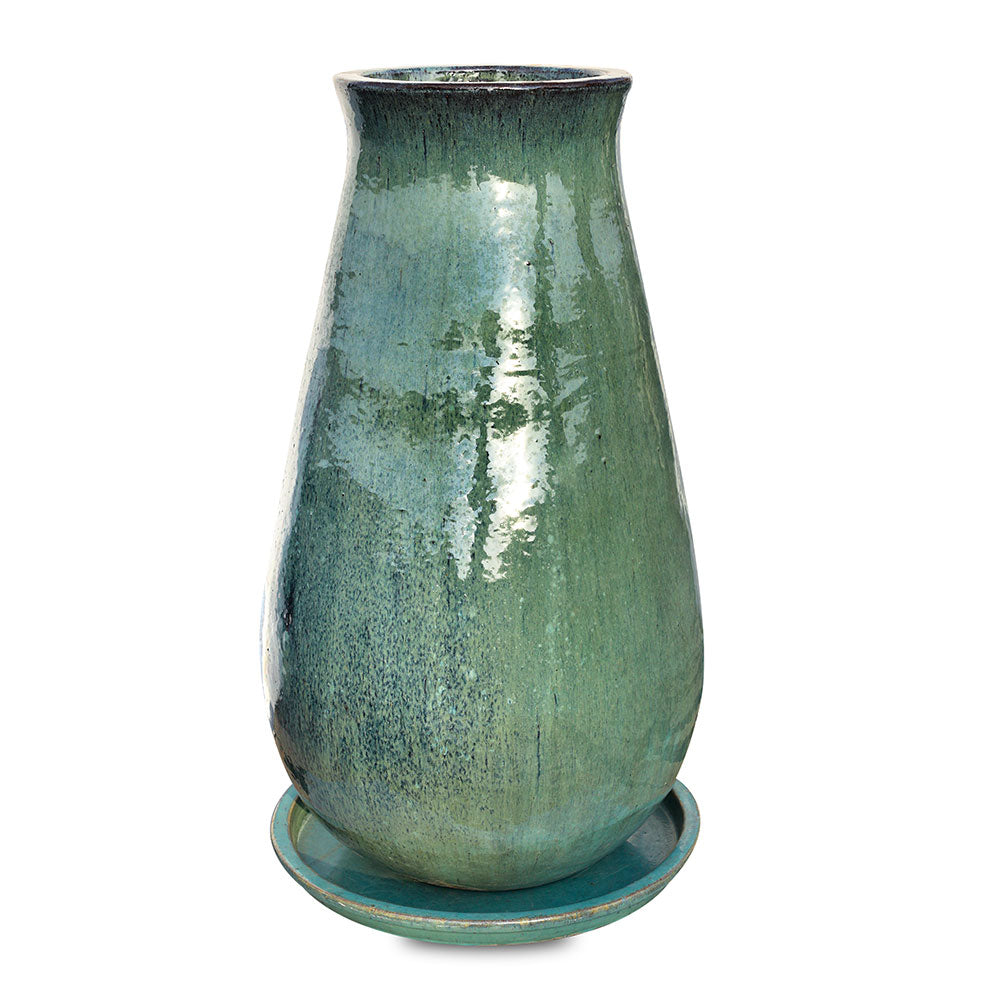 KAMPEN TURQUOISE CERAMIC BOTTLE PLANTER