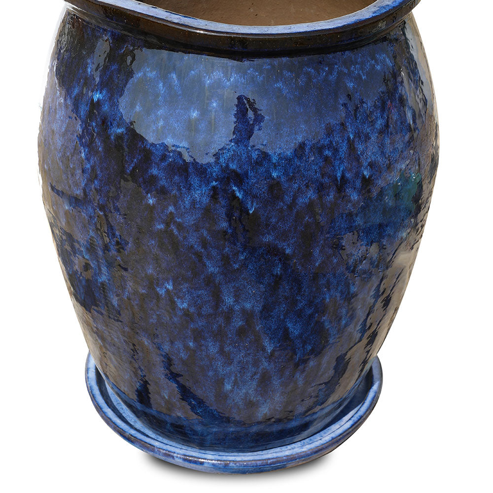 HEERLEN GLAZED BLUE CERAMIC PLANTER