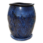 HEERLEN GLAZED BLUE CERAMIC PLANTER