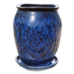 HEERLEN GLAZED BLUE CERAMIC PLANTER