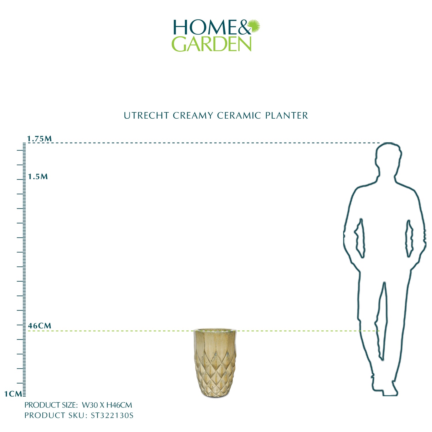 UTRECHT CREAMY CERAMIC PLANTER