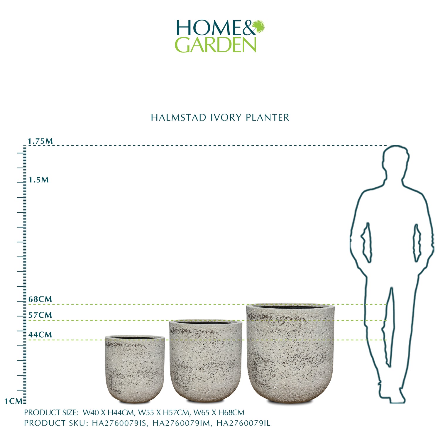 HALMSTAD IVORY PLANTER