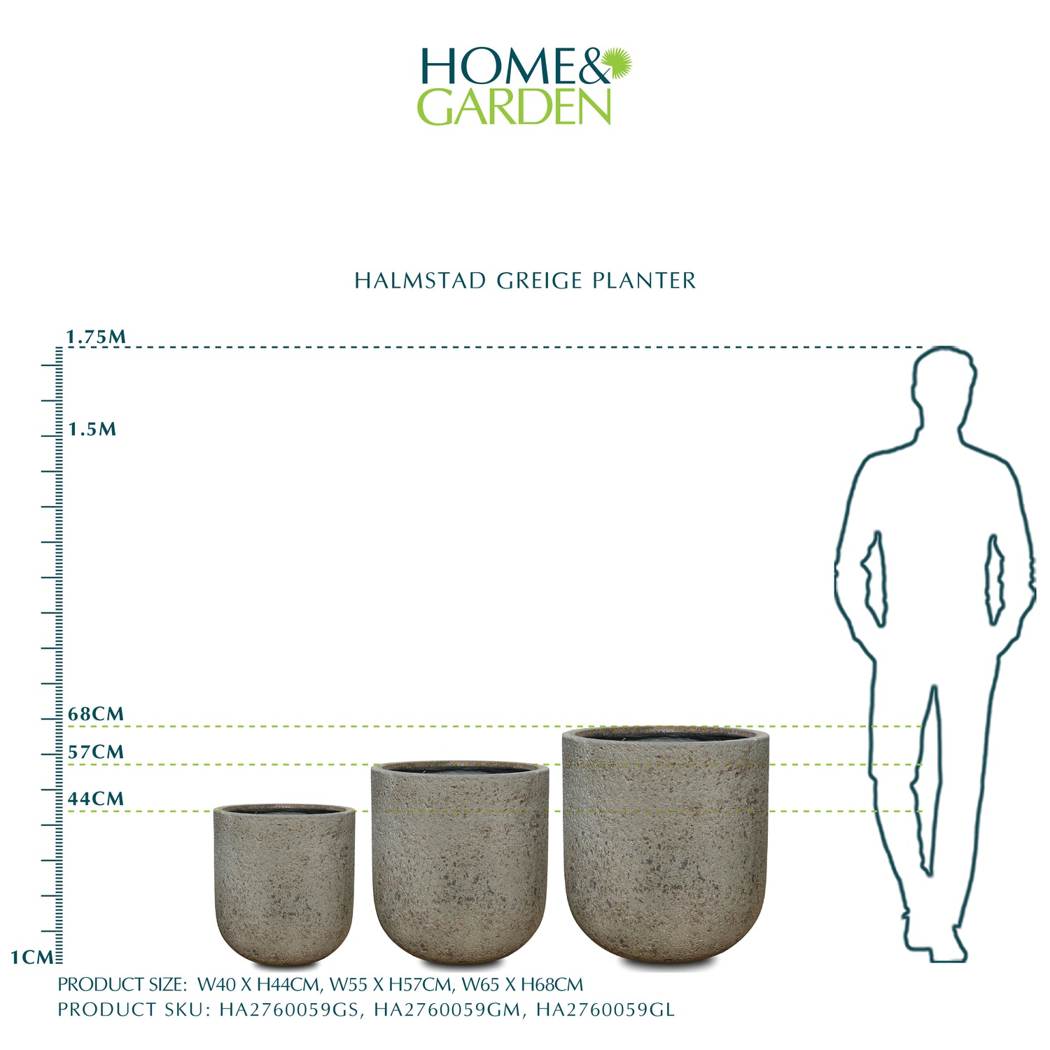 HALMSTAD GREIGE PLANTER