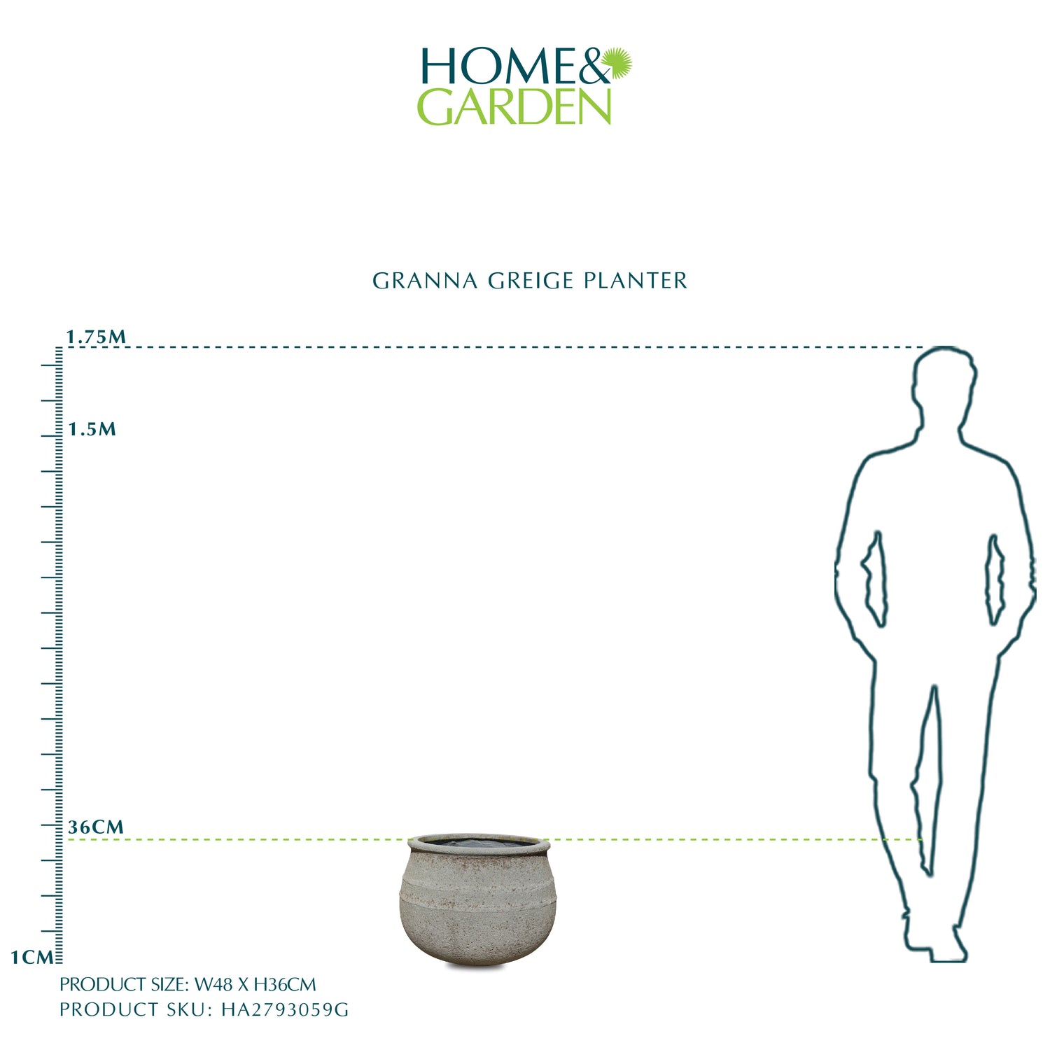 GRANNA GREIGE PLANTER