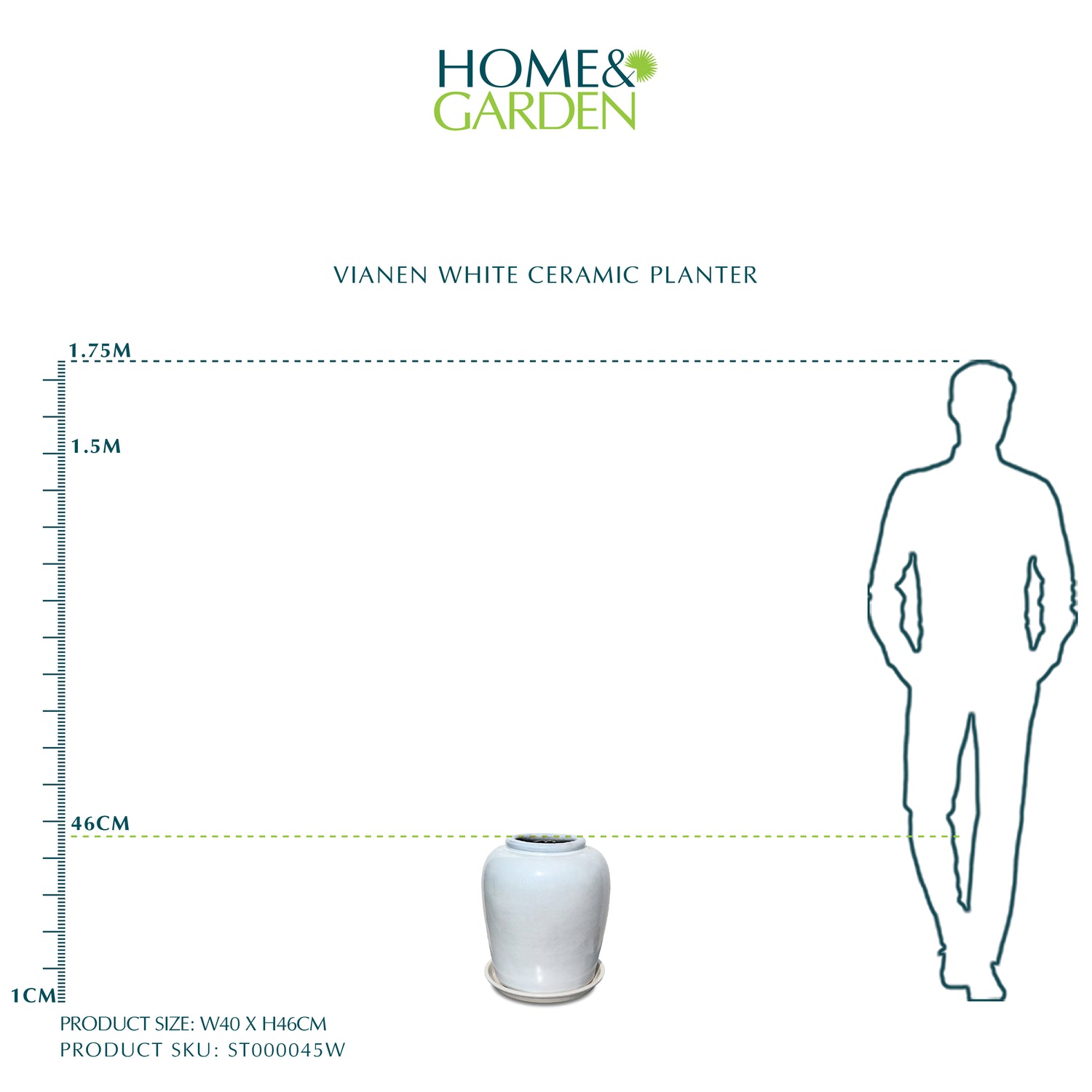 VIANEN WHITE CERAMIC PLANTER