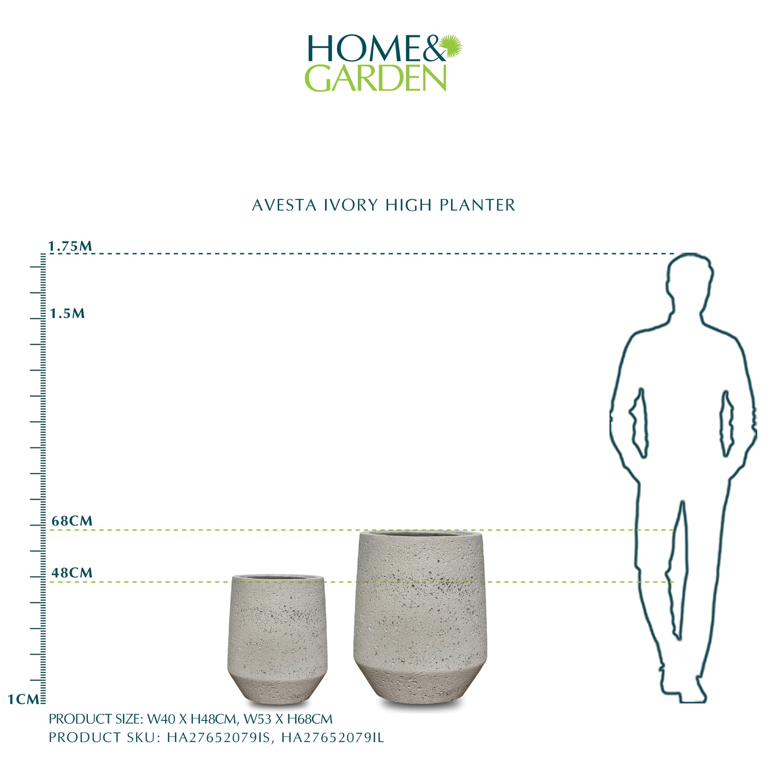 AVESTA IVORY HIGH PLANTER