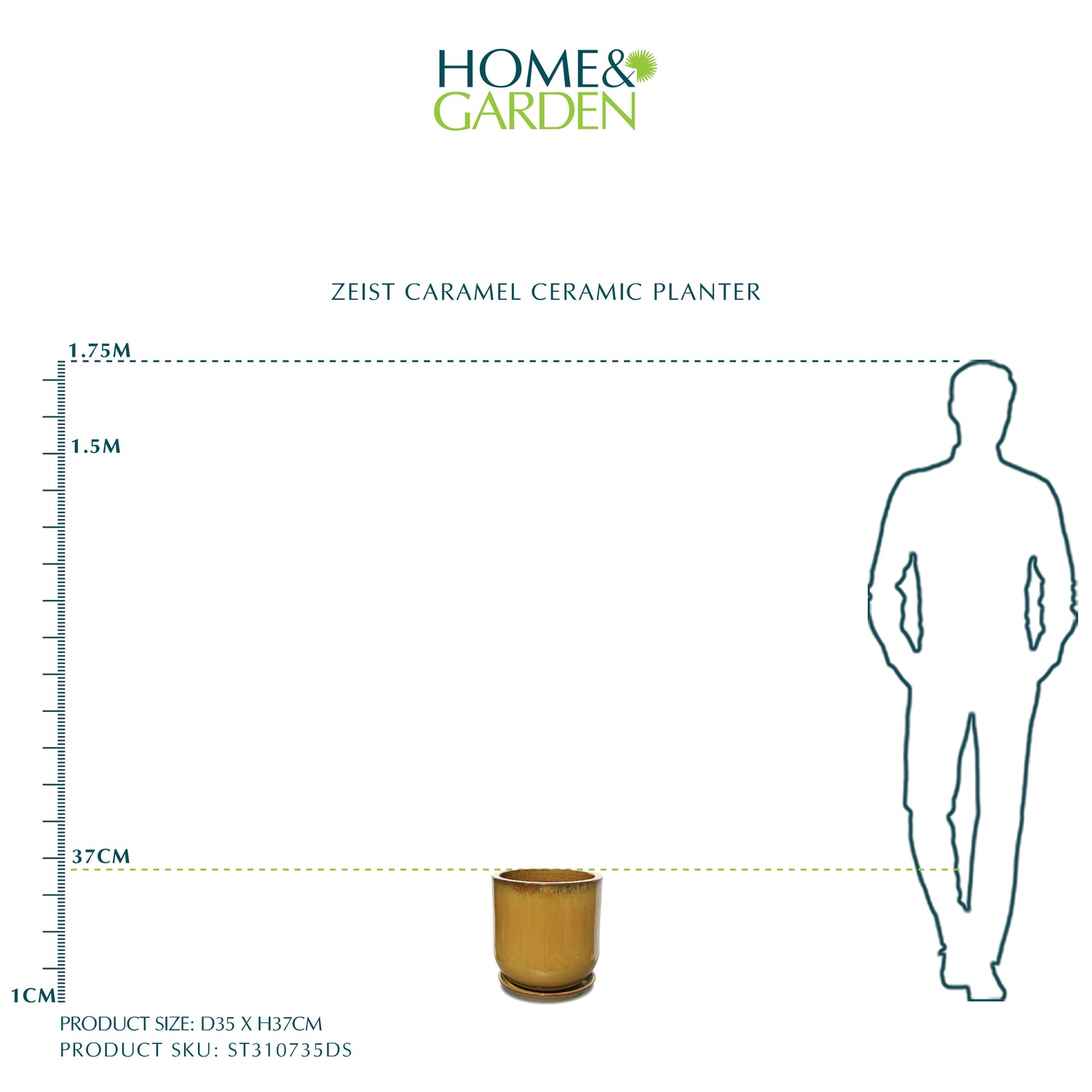 ZEIST CARAMEL CERAMIC PLANTER