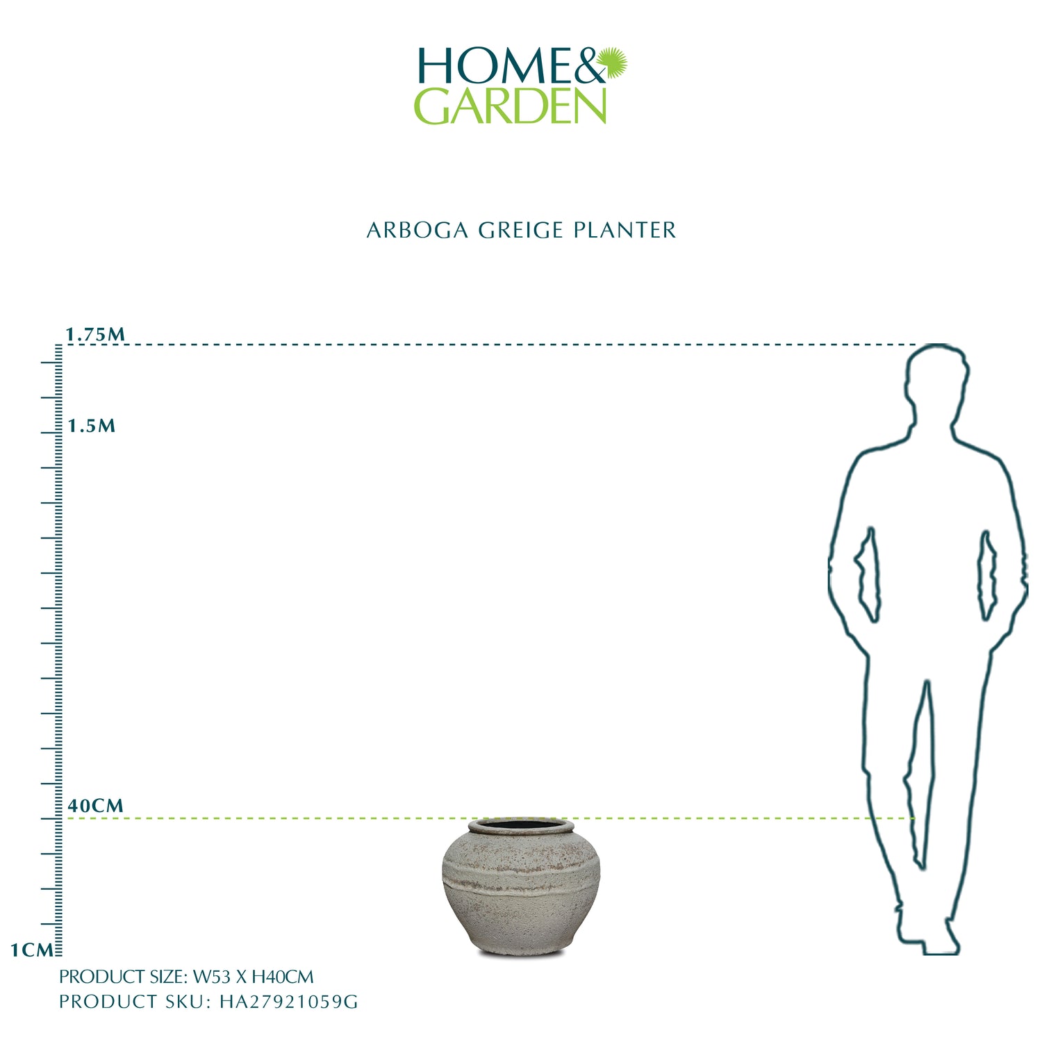 ARBOGA GREIGE PLANTER