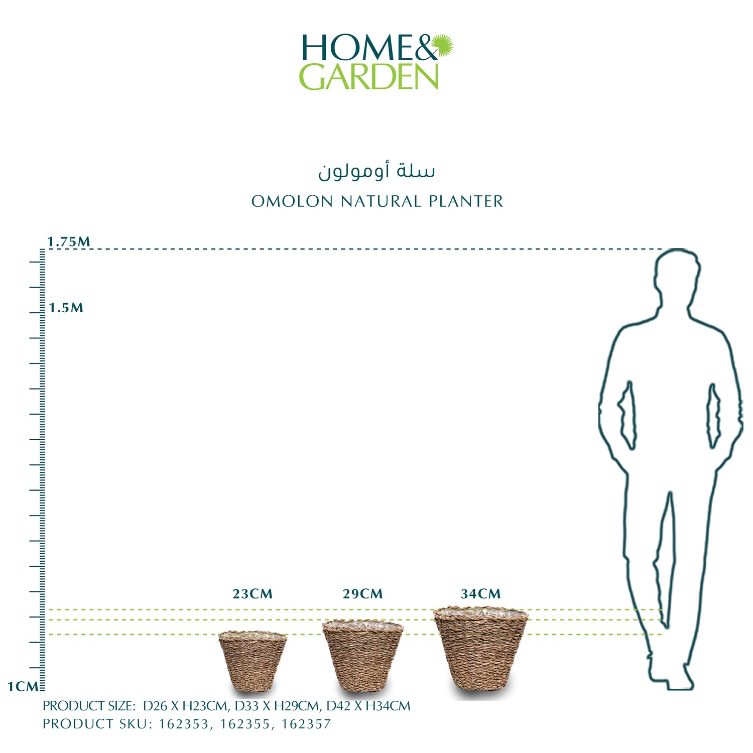 OMOLON NATURAL PLANTER -  سلة أومولون