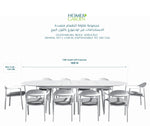 OUDENBURG BEIGE VERSATILE DINING TABLE SET L-230CM (EXPANDABLE TO 300 CM) - طقم طاولة طعام - بيج
