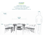 OUDENBURG WHITE VERSATILE DINING SET L-230CM (EXPANDABLE TO 300 CM) - طقم طاولة طعام - أبيض