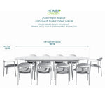 OUDENBURG WHITE VERSATILE DINING SET L-230CM (EXPANDABLE TO 300 CM) - طقم طاولة طعام - أبيض