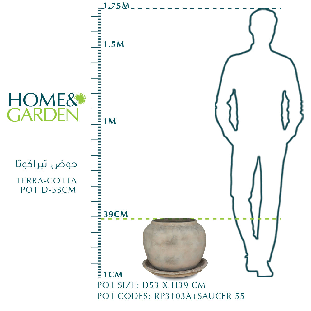 LAGES TERRA-COTTA POT D-53cm حوض تيراكوتا