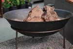 CAST IRON FIRE BOWL WITH RUSTY STEEL BASE - دوة الفحم