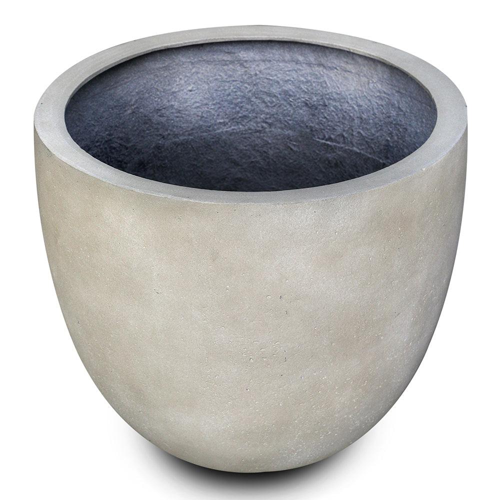 MELBOURNE WHITE COMPOSITE PLANTER D55CM - حوض ملبورن