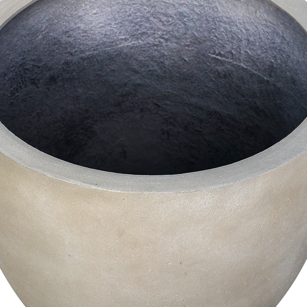 MELBOURNE WHITE COMPOSITE PLANTER D55CM - حوض ملبورن