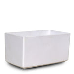 PHILADELPHIA RECTANGULAR WHITE POT L25CM - حوض فيلادلفيا