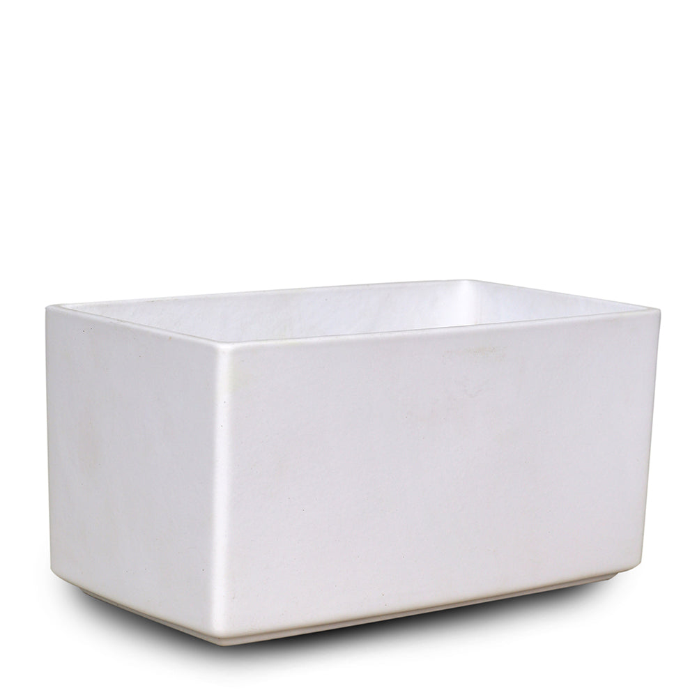 PHILADELPHIA RECTANGULAR WHITE POT L25CM - حوض فيلادلفيا