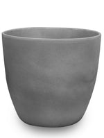 ARTIFICIAL CANNA PLANT ORANGE FLOWER IN GREY STONE ROUND CERAMIC POT- كنّا صناعى-زهور برتقالي في حوض سيراميك دائري من الحجر الرمادي