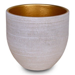 BINGEN GOLD-WHITE CERAMIC PLANTER D20CM