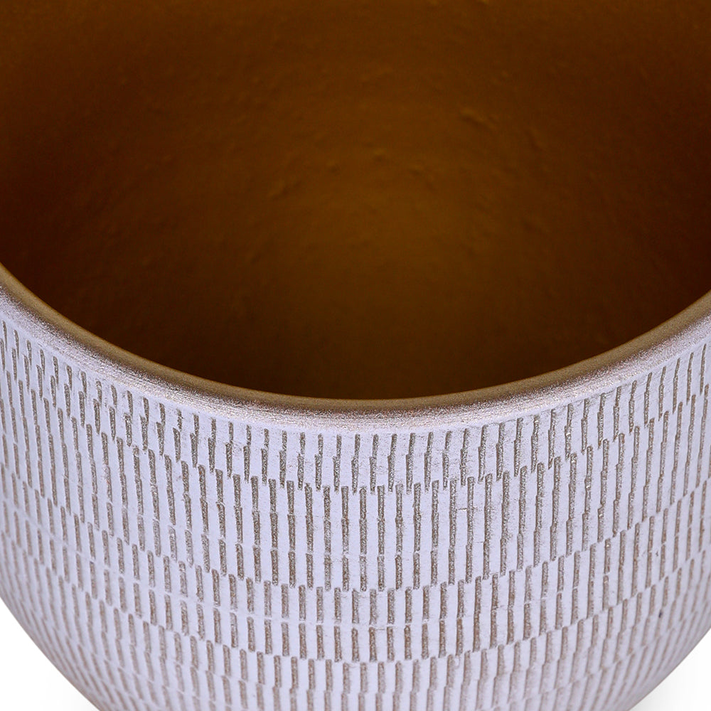 BINGEN GOLD-WHITE CERAMIC PLANTER D20CM