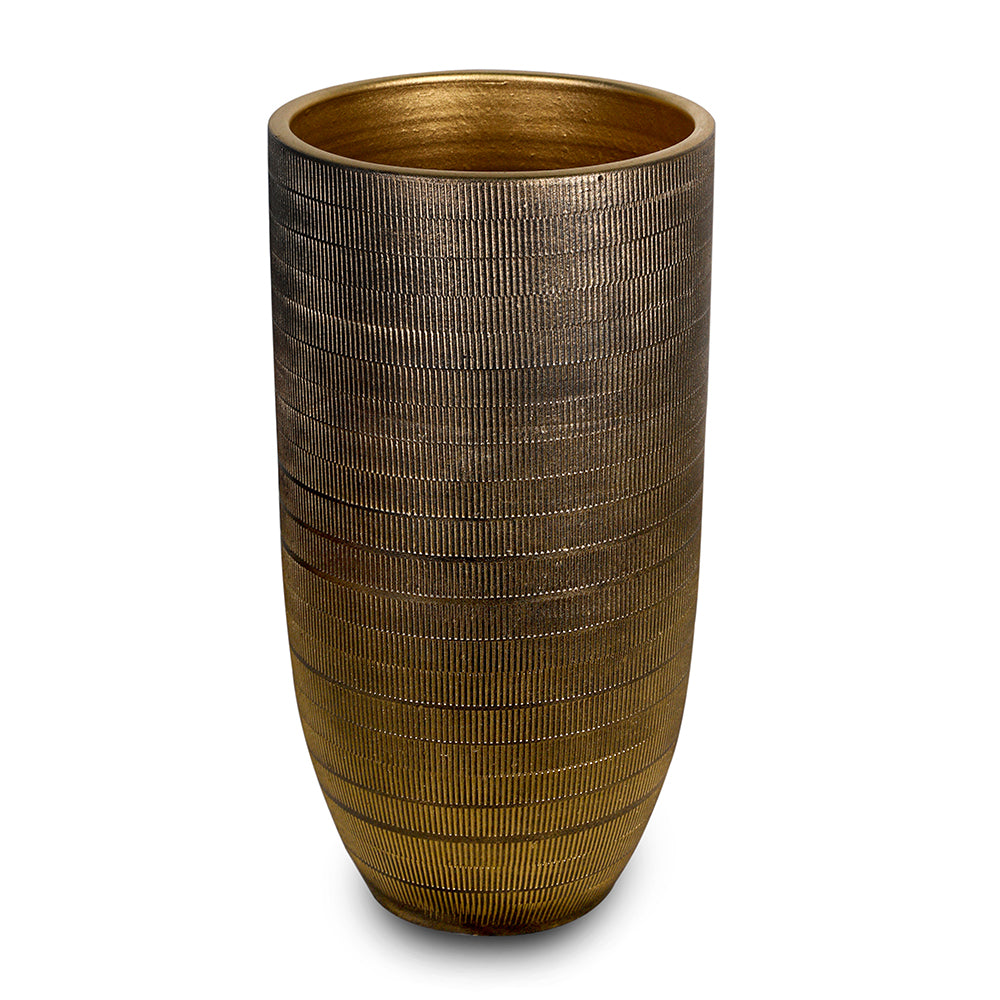 BOCHUM GOLD/BLACK CERAMIC POT H40CM - حوض بوخوم-سيراميك