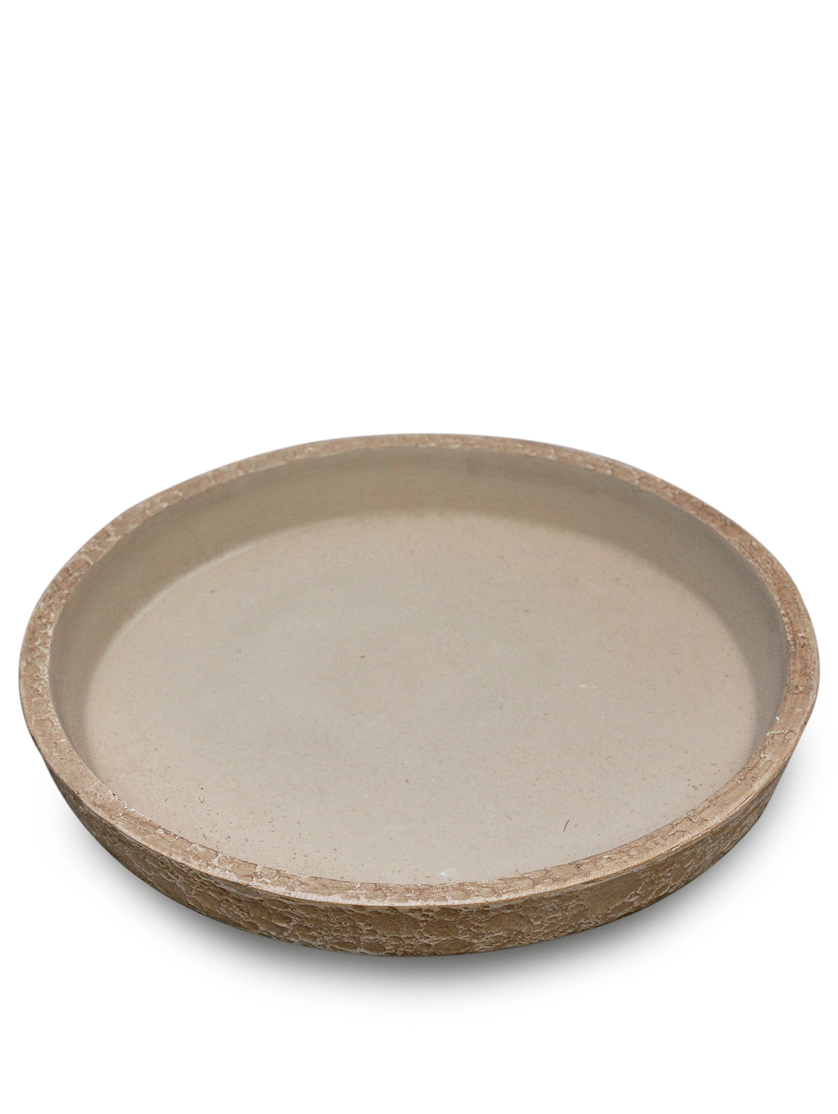 ROWENA CREAMY LATTE FIBER COMPOSITE PLANTER WITH SAUCER D35CM - حوض فايبرستون