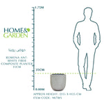 ROWENA ANT-WHITE FIBER COMPOSITE PLANTER 35CM - حوض روينا