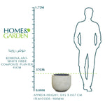ROWENA ANT-WHITE FIBER COMPOSITE PLANTER D45CM - حوض روينا