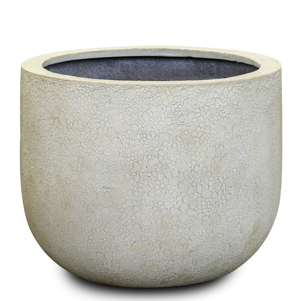 ROWENA ANT-WHITE FIBER COMPOSITE PLANTER D45CM - حوض روينا
