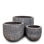 ROWENA DARK GREY FIBER COMPOSITE PLANTER D45CM - حوض روينا