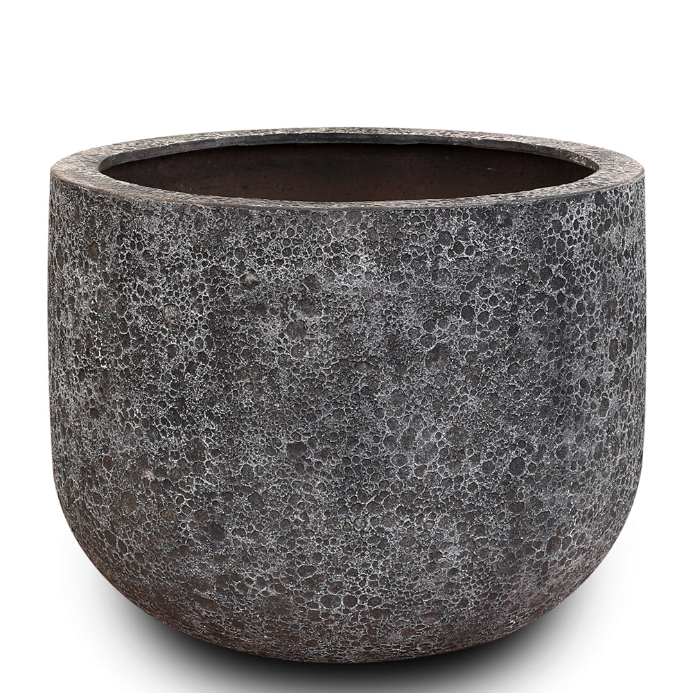 ROWENA DARK GREY FIBER COMPOSITE PLANTER D45CM - حوض روينا